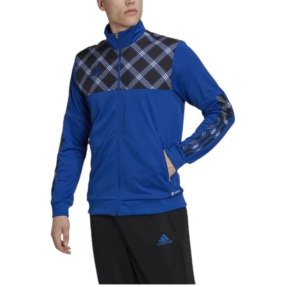 Adidas Men’s Size L Tiro Soccer Track Jacket Team Royal Blue/Black Full Zip NEW